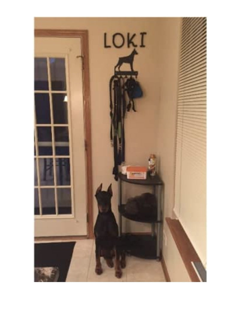 Load image into Gallery viewer, Doberman Key Holder Key Rack and Dog Leash Holder
